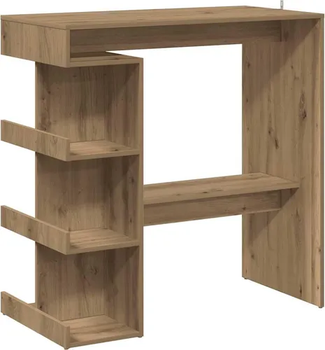 vidaXL Bartisch mit Regal - Artisan-Eiche 100x48x101,5 cm - Esstisch mit modernem Design und 3 Ablagen für viel Stauraum, ideal für gesellige Abende. Pflegeleicht und langlebig – perfekt für jeden Raum!