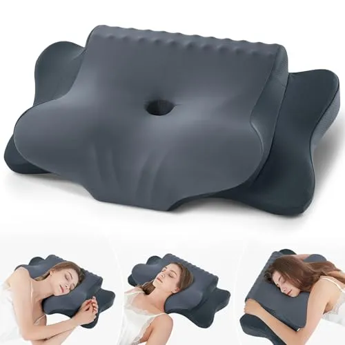 FAIORD Nackenkissen Kopfkissen, Memory Foam Kissen Ergonomisches Kopfkissen, Nackenstützkissen für Seitenschläfer, Rücken und Bauchschläfer