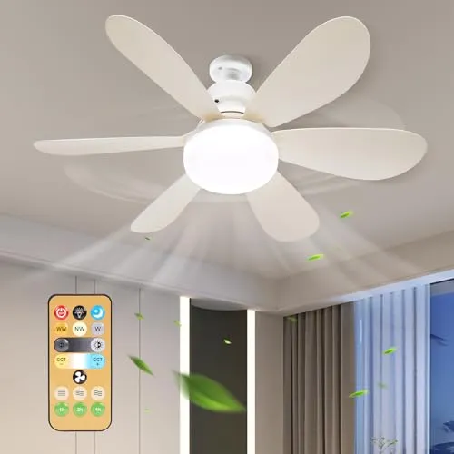BomKra Deckenventilator mit Beleuchtung und Fernbedienung Leiser