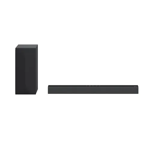 LG S60Q Soundbar 2.1 Kanäle 300W mit Subwoofer - Soundbar mit beeindruckendem 2.1-Kanal-Surround-Sound, 300W Leistung und kabellosem Subwoofer für ein fesselndes Klangerlebnis.