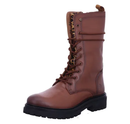 Bullboxer Damen Stiefelette 6YY0870201 in Braun (39 EU) - Elegante Leder-Stiefelette in Cognac/Leopard mit Blockabsatz, ideal für stilvolle Auftritte. Komfortabel und vielseitig kombinierbar, perfekt für den Alltag.