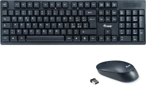 Equip Wireless Tastatur + Maus, Layout italienisch schwarz