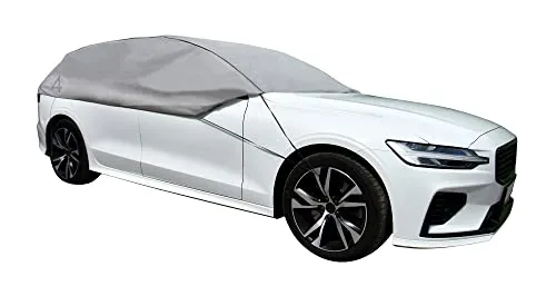 Halbgarage Autoabdeckung für Winter Sommer Herbst kompatibel mit Volvo V60 I II | Scheibenabdeckung L-XL