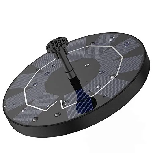 AISITIN Solarbrunnen mit 6 Sprüheffekten in schwarz von AISITIN