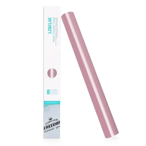 LOKLIK Bügelfolie – 30,5 x 90 cm – Flexfolie für T-Shirts, Taschen & mehr – Waschbar & langlebig – Kompatibel mit Cricut, Silhouette Schneideplottern (Rosa)
