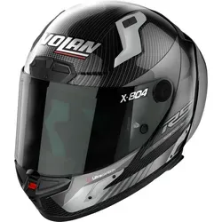Nolan X-804 RS Ultra Carbon Hot Lap Helm, schwarz-grau, Größe XL - Motorradhelm mit ultraweitem Visier und Anti-Kratz-Beschichtung, ausgestattet mit innovativem NERS für schnelle Notfallhilfe.
