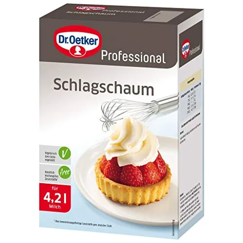 Dr. Oetker Professional Schlagschaum 1 kg - Schlagsahnebereiter, kalorien- und fettreduzierte Alternative mit hoher Ergiebigkeit und einfachem Handling für kreative Dessertideen.
