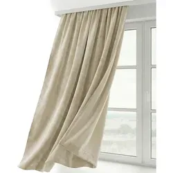Samt Vorhang Kräuselband U-Band Gardine Velvet abdunkelnd in beige von Beautex