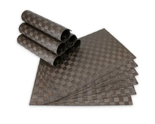 matches21 HOME & HOBBY Platzset Tischsets MODERN 12er Set Braun als Tischuntersetzer, (12-St), Abwaschbare Platzsets als Tischunterlagen für Ess-Tisch Tisch-Deko