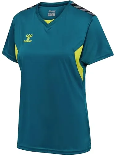 Hummel Authentic PL Trikot Damen - Blau, Kurzärmlig & Nachhaltig - Damen-Trikot aus 100% recyceltem Polyester, mit BEECOOL-Technologie für optimale Atmungsaktivität und Feuchtigkeitsmanagement. Ideal für sportliche Aktivitäten und umweltbewusste Fashion-Liebhaber.