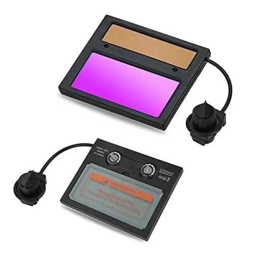 Solarpanel Schweißhelm Linse ersetzen, Schutzbrille mit automatischer Verdunkelung Schutzmaske Schweißerkappe Linsenfilterschirm, 110 * 90 mm