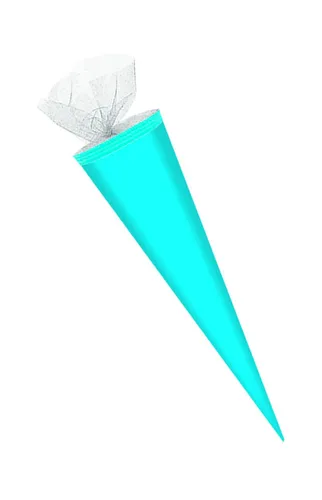 Bastel Schultüte / Länge: 70cm / rund / Farbe: hellblau