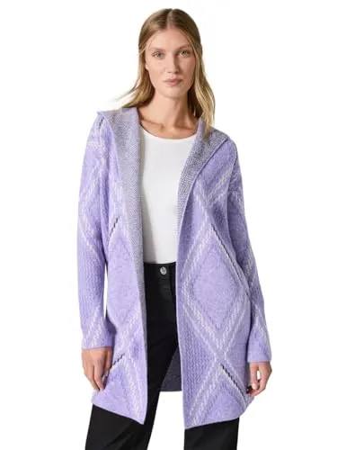 Offener Cardigan mit Kapuze in lila von CECIL