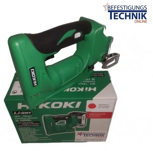 HIKOKI Hitachi Akku Klammergerät N18DSL N1812DA Basic - Tacker für 6-12mm Klammern, kabellose Freiheit dank Lithium-Ionen Akku-Technologie, ideal für präzise und effiziente Arbeiten.