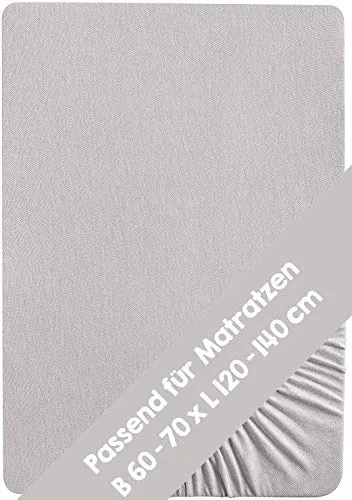 roba Spannbettlaken Lil Planet 60 x 120 – 70 x 140 in silber von roba