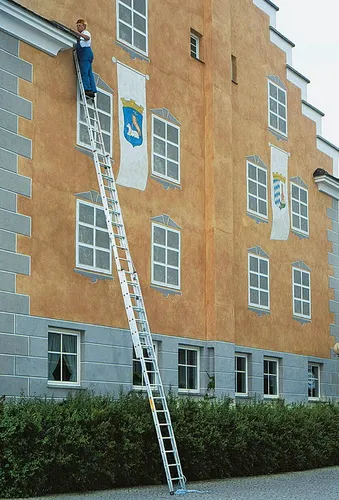 MUNK Aluminium-Seilzugleiter 3-teilig 3 x 14 Sprossen