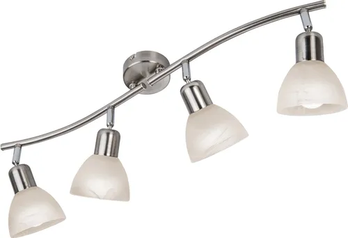 LED Deckenleuchte 70 cm - Moderne Wohnzimmerlampe mit Alabaster-Glas - Lampen: Moderne Deckenleuchte aus Metall und Glas, inklusive 4 energieeffizienten LED-Leuchtmitteln für warmweißes Licht und eine lange Lebensdauer von 20.000 Stunden.