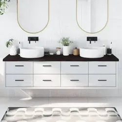 vidaXL Waschtischplatte Dunkelbraun 200x50cm aus Massivholz in braun von vidaXL