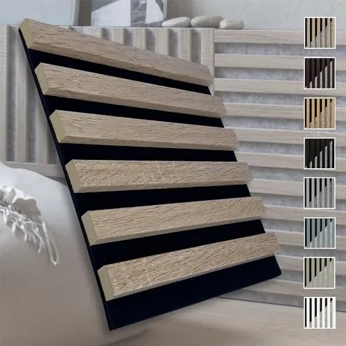 MARBET DESIGN Akustikpaneele Akustikquadrate 30x30cm Wandverkleidung Holz - (1 Paneel, schwarz - Sonoma Eiche) vertikal Akustikfilz Lamellenwand Platten