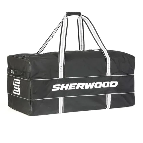 SHERWOOD Tragetasche 5030 - L 2080032, Farbe: schwarz - Sonstige Sporttaschen, geräumige Eishockeytasche aus strapazierfähigem 600D Nylon mit komfortablen Trageriemen und zusätzlichem Wäschesack für optimalen Transport.