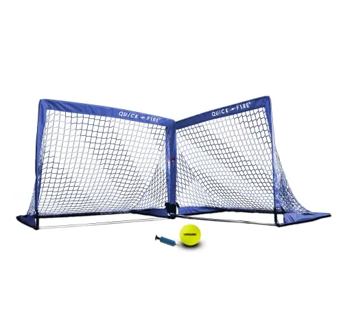 POWERSHOT Fußballtor Pop up - 2 Größen und 3 Farben zur Auswahl - 2er Set - faltbares Garten Fußballtor für Kinder (Blau/Weiss, 180 x 120cm)