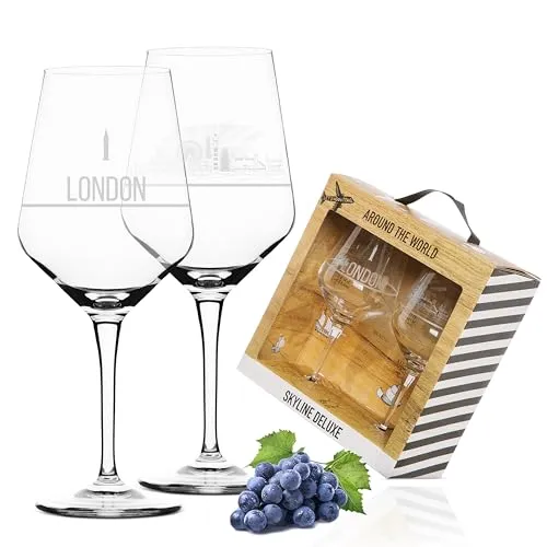 2er Set Weingläser aus Kristallglas in Geschenkbox | Elegante Ätzweiß-Verzierung | Perfekte Geschenkidee für jeden Anlass - Edles 2er Set Weingläser aus hochwertigem Kristallglas, spülmaschinengeeignet und mit einzigartiger Ätzweiß-Verzierung. Ideal als Geschenk für Weinliebhaber – perfekt für jeden Anlass!