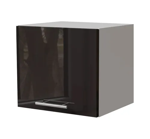 Feldmann-Wohnen Klapphängeschrank Essen (W4B/40, 1 Klappe, innen 1 Fach, 1-St., moderne Optik, Acrylfronten mit Glaseffekt) weiß / schwarz Hochglanz