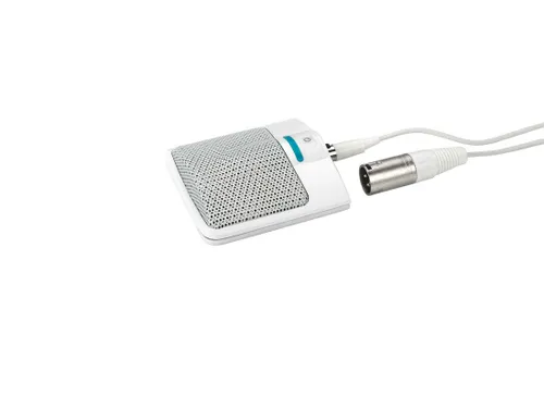 Monacor ECM-306B/WS Grenzflächenmikrofon - Mikrofon mit Ein/Aus-Schalter, ideal als Tischmikrofon. Integrierte Elektronik für direkten Phantomanschluss, schaumstoffgepolsterter Koffer inklusive.