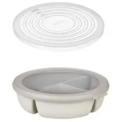 Mepal Lunchbox Bento Schüssel Set, Nordic White - Brotdosen mit 3 Fächern für perfekte Portionsgrößen, luftdicht und auslaufsicher, ideal für Meal-Prep und Mikrowellengebrauch.