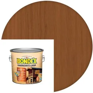 BONDEX Dauerschutz-Lasur Außen, Teak, 2,5 l - Farben & Lacke - Hochwirksame Holzlasur mit UV-Blocker-Technologie für langfristigen Wetterschutz und Pflege von Holz im Außenbereich.