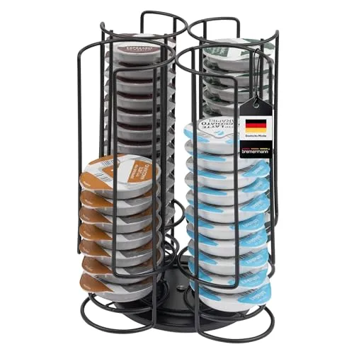 bremermann drehbarer Kapselständer für 56 TASSIMO Kapseln - Ständer für Kaffeekapseln, 360° drehbar für schnellen Zugriff auf bis zu 56 TASSIMO Kapseln, sorgt für frischen Kaffee ohne Geschmacksverlust.