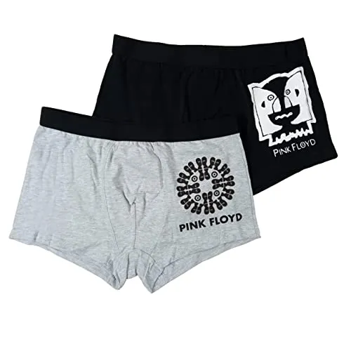 United Labels Pink Floyd Boxershorts Unterhose Herren Unterwäsche Schwarz Grau (2er Pack) (XXL)