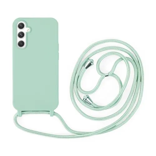 Handykette Kompatibel mit Samsung Galaxy A54 | Necklace Hülle mit Band, Handyhülle zum Umhängen | Case mit Handykordel, Stoßfeste Schutzhülle zum Umhängen Kordel | Mintgrün