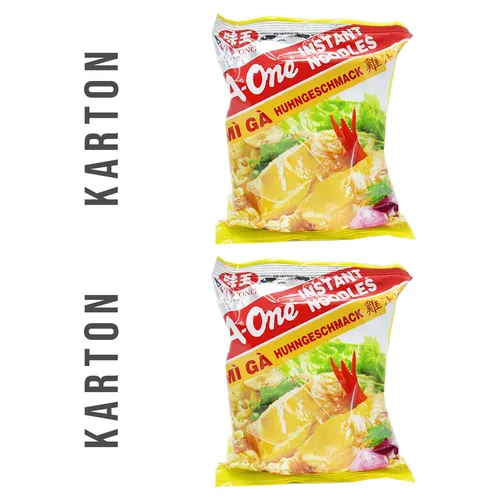 60er Pack (60x85g) A-One Instantnudeln Huhn Geschmack Mi Ga Instant Nudelsuppe