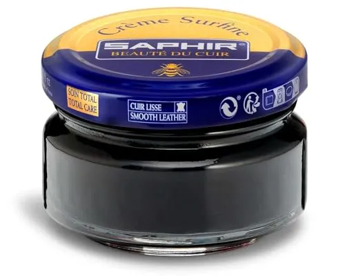 Saphir Crème Surfine Lederpflegemittel, Dose, Schwarz