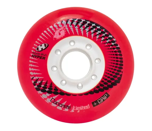 Hyper Wheels Concrete +g Schlittschuhrollen Rot 76 mm - Inline Skates - Hochwertige 76 mm Freestyle-Rollen in Limited Edition, ideal für urbanen Skate-Stil und alle Bedingungen. Robuste Bauweise mit schneller +G Polyurethan-Mischung für beste Performance.