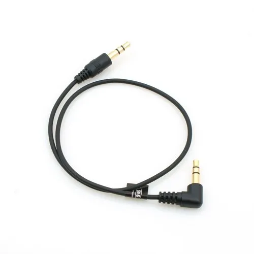 System-S 3-poliges 2 x 3.5 mm Klinke auf Klinke Audio Stereo AUX Headset Kabel Verlängerung mit 90° Winkelstecker 90 grad gewinkelt 30 cm