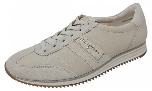 Paul Green Sneaker Beige Gr. 38.5 – Modisches Highlight - Elegante Damen Sneaker aus weichem, beigem Leder mit elastischer Schnürung. Der Schuh bietet hohen Tragekomfort durch das atmungsaktive Textilfutter und die flexible Laufsohle.