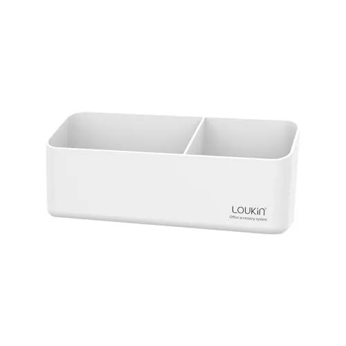 loukin Magnetischer und selbstklebender Markerhalter, trocken abwischbares Zubehörablage, magnetischer Aufbewahrungs-Organizer für Whiteboard, Glas oder Kühlschränke (weiß)