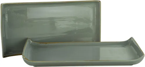 Creatable Servierplatte Grau, 2-teiliges Keramikset in grau von CreaTable