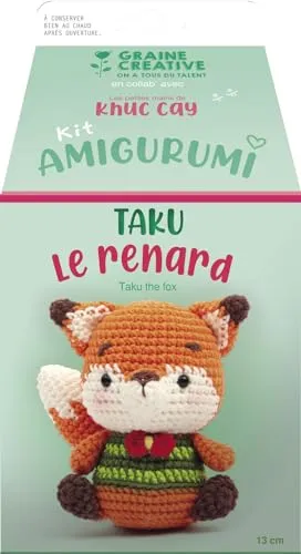 GRAINE CREATIVE Kit Crochet Amigurumi - Renard - 13 cm