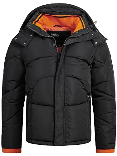 Indicode Herren Dunlap Winterjacke mit abnehmbarer Kapuze | Stylische Steppjacke für kalte Tage, Schwarz, XL - Die Indicode Dunlap Winterjacke kombiniert ein modernes Steppdesign mit Funktionalität. Ideal für Freizeit und Alltag, bietet sie angenehme Wärme und Stil. Regular Fit - perfekt für jede Gelegenheit!