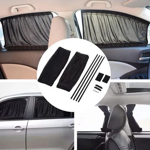 2er Set Sonnenschutz Sichtschutz Auto Wohnmobil Vorhang Gardine UV 60 x 47-53cm