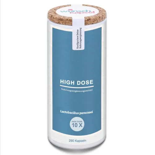 Lactobacillus paracasei HD (hochdosiert), 290 Kapseln, mit 1.000% mehr Gehalt als bei Standard-Produkten. 60 Millarden KbE pro Tag