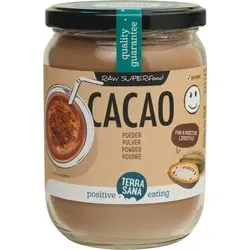 Terrasana Kakao Pulver 160g - 100% biologisches Kakaopulver, ideal für die Zubereitung von Smoothies, Desserts oder Gebäck. Entdecken Sie den intensiven Kakaogeschmack ohne Zucker und Milch!