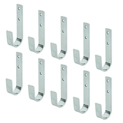 VORMANN Wandhaken Garderobenhaken Gerätehaken Garagenhaken Haken | Traglast 17 kg | witterungsbeständig | U-Form, 10-teiliges Set, Größe: 83 x 27 x 35 x 15 mm
