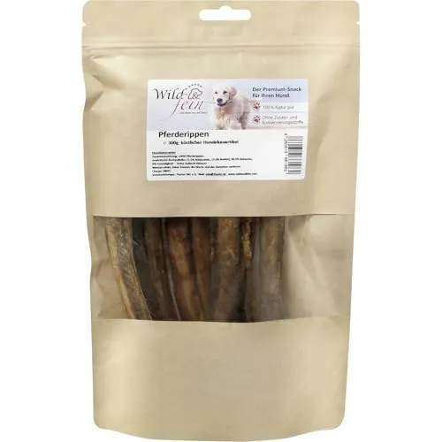 Wild & Fein Pferderippen - 300 g - natürlicher Snack für Hunde
