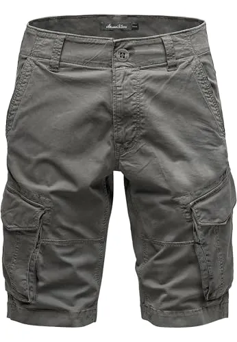 Amaci&Sons Herren Cargoshorts Männer Kurze Bermuda Hose Regular Fit 7035 Dunkelgrau W40