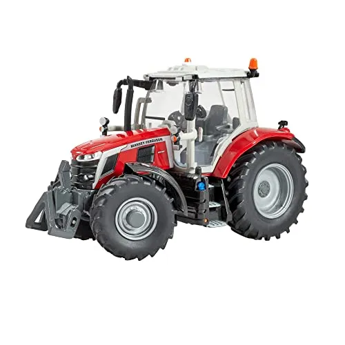 Massey Ferguson 6S.180 Traktorspielzeug - Traktoren-Spielzeug für Kinder, detailgetreues Modell im Maßstab 1:32 mit funktionierendem Lenkrad und Anhängerkupplung, ideal für kleine Farmer ab 3 Jahren.
