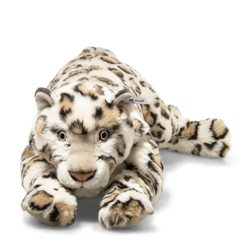 Parddy Schneeleopard 55 cm - Naturgetreues Kuscheltier - Kuscheltiere mit 55 cm, gefleckt in Creme, aus weichem Plüsch. Der lebensechte Schneeleopard überzeugt mit silbrig funkelnden Augen und ist ideal zum Kuscheln und Spielen.